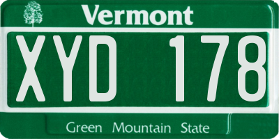 VT license plate XYD178