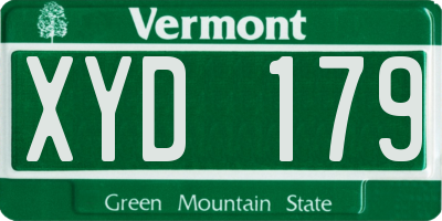VT license plate XYD179