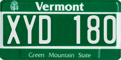 VT license plate XYD180