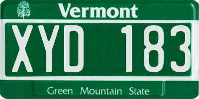 VT license plate XYD183