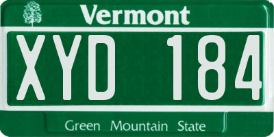 VT license plate XYD184