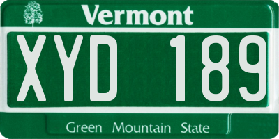 VT license plate XYD189