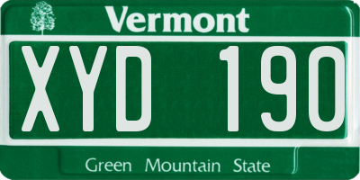 VT license plate XYD190