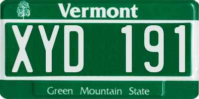 VT license plate XYD191