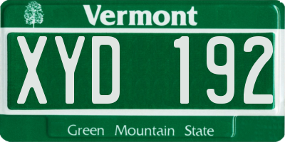 VT license plate XYD192