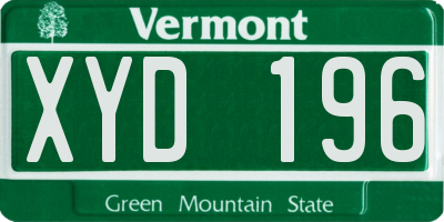 VT license plate XYD196