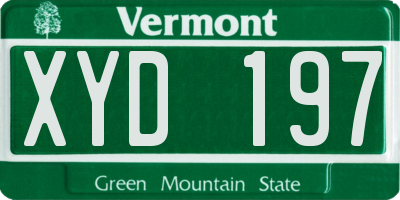 VT license plate XYD197