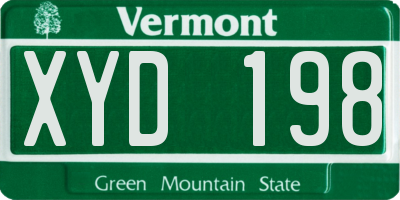 VT license plate XYD198
