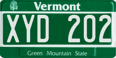 VT license plate XYD202
