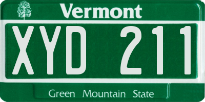VT license plate XYD211