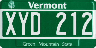 VT license plate XYD212