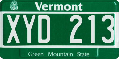 VT license plate XYD213