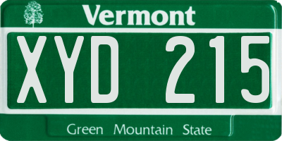 VT license plate XYD215