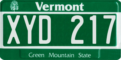 VT license plate XYD217