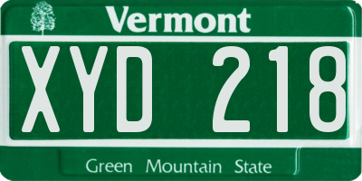 VT license plate XYD218