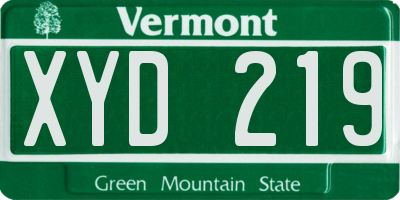 VT license plate XYD219
