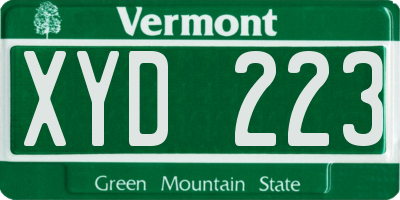 VT license plate XYD223