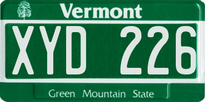 VT license plate XYD226