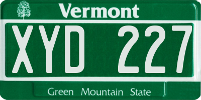 VT license plate XYD227