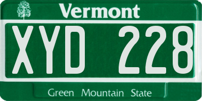 VT license plate XYD228