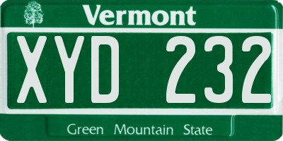 VT license plate XYD232