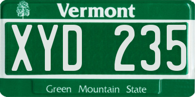 VT license plate XYD235
