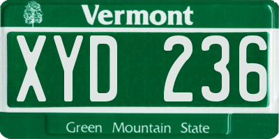 VT license plate XYD236
