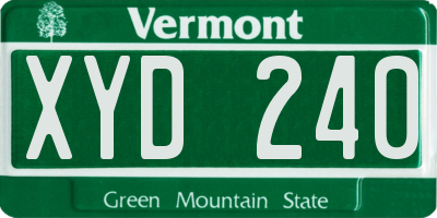 VT license plate XYD240