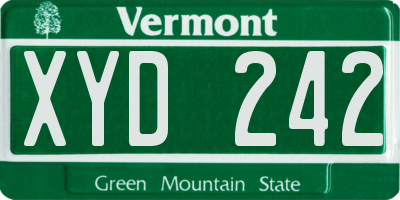 VT license plate XYD242