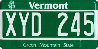 VT license plate XYD245
