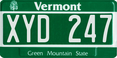 VT license plate XYD247