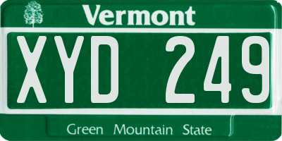 VT license plate XYD249