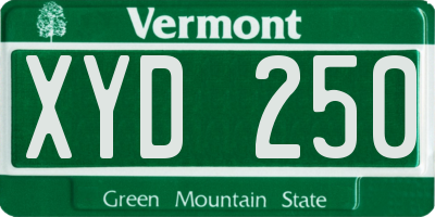 VT license plate XYD250