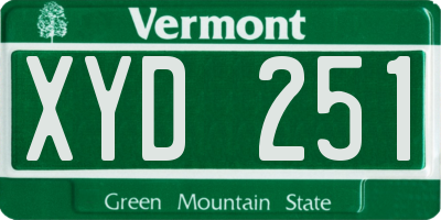 VT license plate XYD251