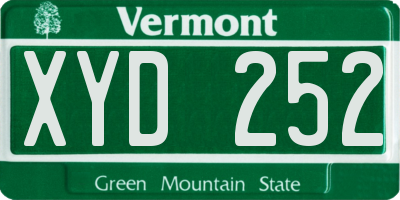 VT license plate XYD252