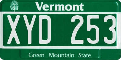 VT license plate XYD253