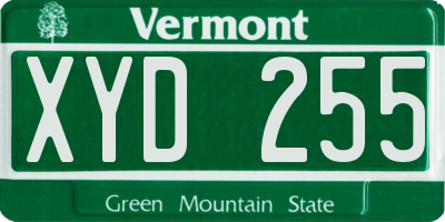 VT license plate XYD255