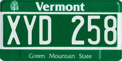 VT license plate XYD258