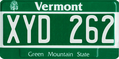 VT license plate XYD262