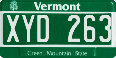 VT license plate XYD263