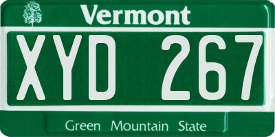 VT license plate XYD267