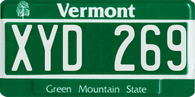 VT license plate XYD269