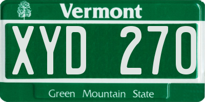 VT license plate XYD270