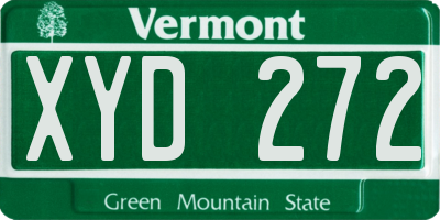 VT license plate XYD272