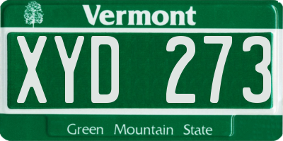 VT license plate XYD273