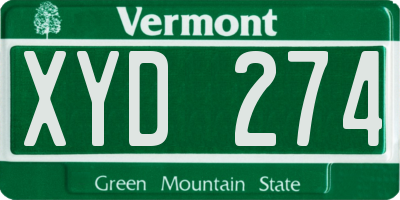 VT license plate XYD274