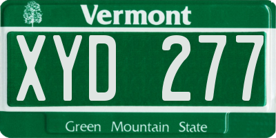 VT license plate XYD277
