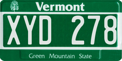 VT license plate XYD278