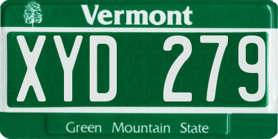 VT license plate XYD279