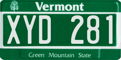 VT license plate XYD281